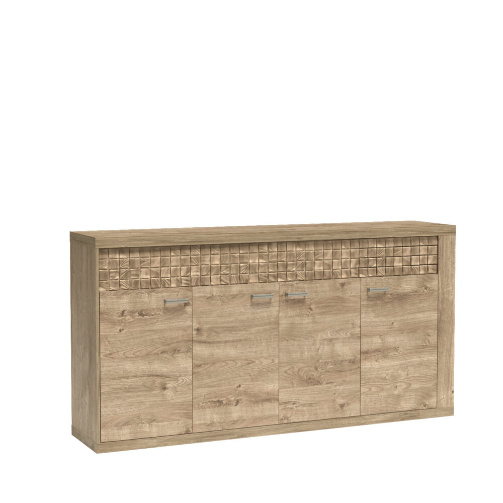 Commode BALESTRAND - Eiche - Schubladen - Dekorativer Frontal - 192 x 99 x 41 cm – Bild 1