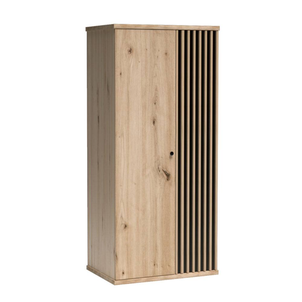 NAKUSPJAR000001_00.jpg Schrank NAKUSP - Eiche - Lamellen - 87 x 191 x 58 cm – Bild 1