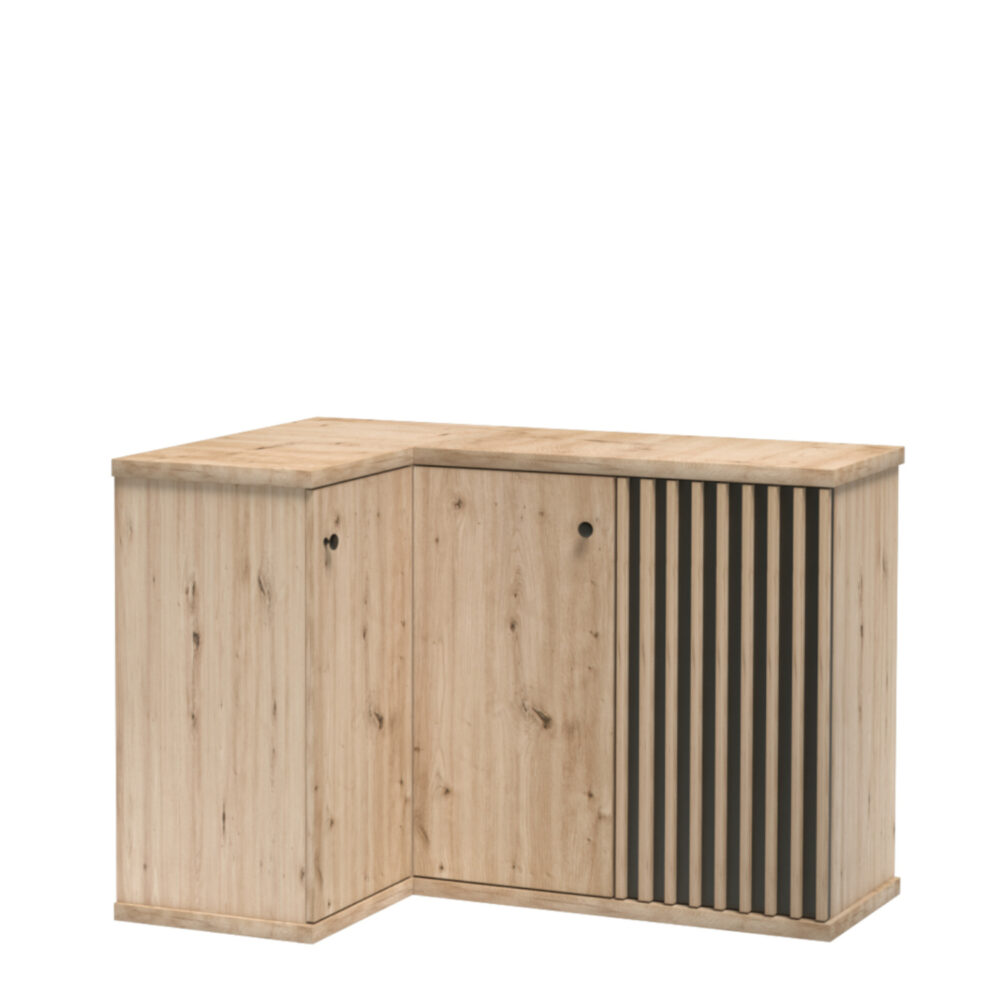 Commode NAROŻNA NASKUP - Eiche - Lamellen - 123 x 86 x 41 cm