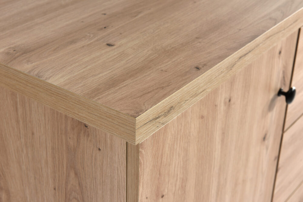 Schreibtisch NAKUSP - Eiche - Lamellen - 120 x 78 x 60 cm – Bild 5