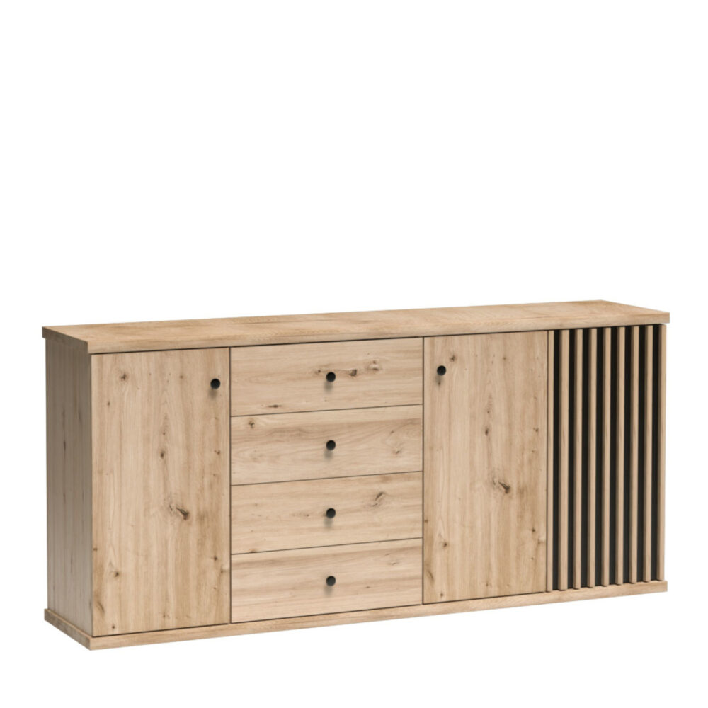 Commode NASKUP - Eiche - Lamellen - Schubladen - 183 x 86 x 41 cm