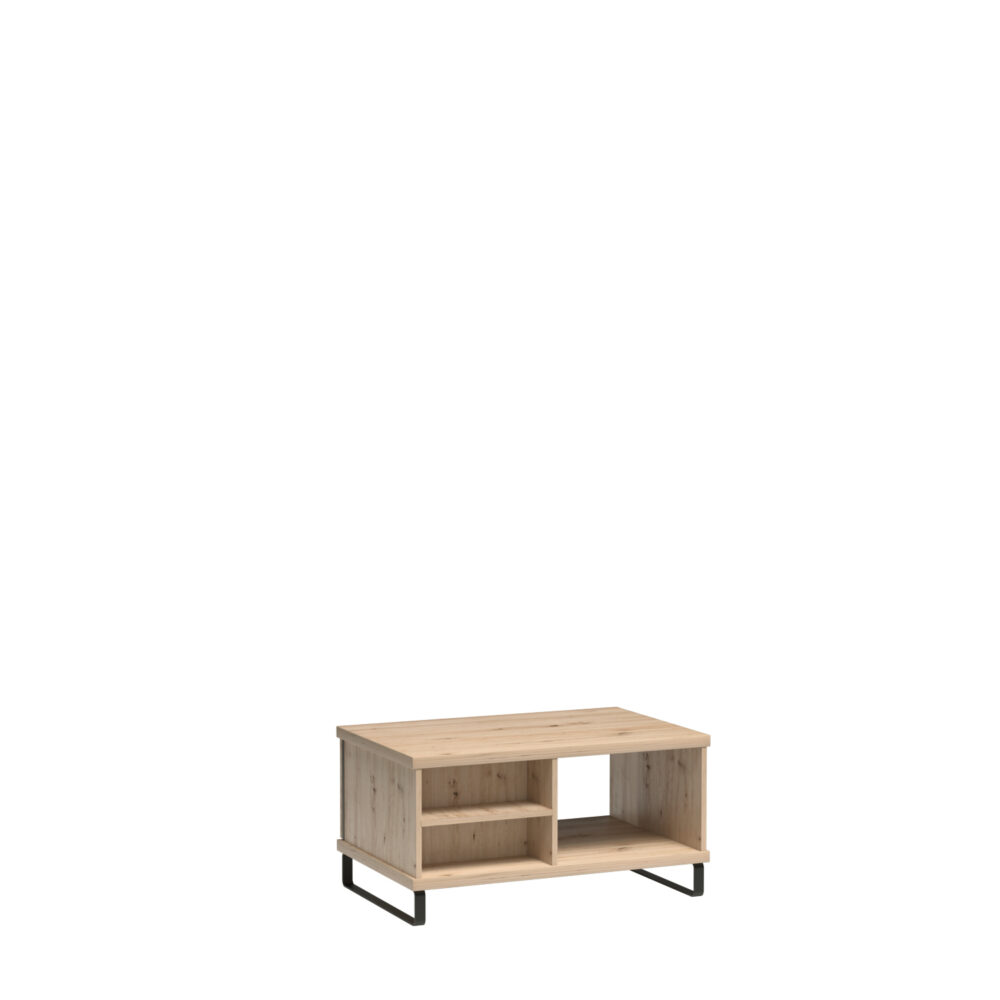 Couchtisch NAKUSP - Eiche - Lamellen - Metallbeine - 90 x 36 x 58 cm – Bild 3